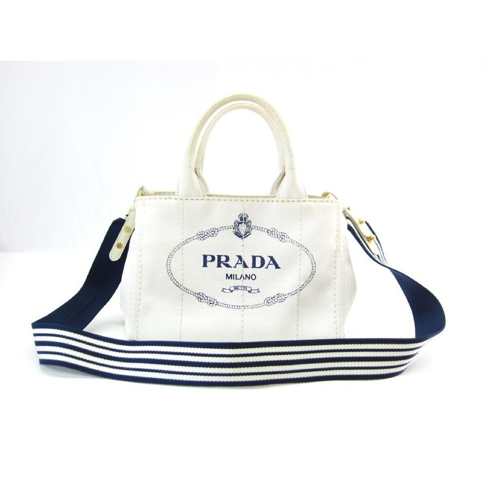 PRADA Canapa Denim Tote Bag